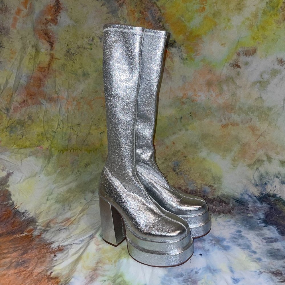 Steve Madden Cypress Platform Boots Silver